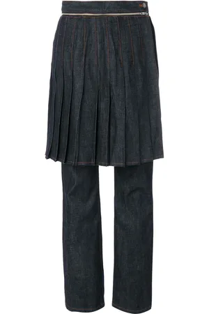 Jean Paul Gaultier Denim trousers with overlayed skirt