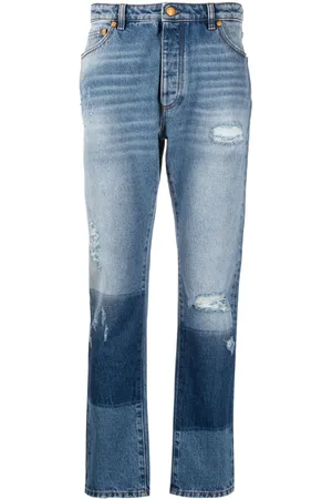 Palm Angels X Moncler distressed straight-leg jeans