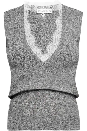 J.W.Anderson Lace-trim knit top