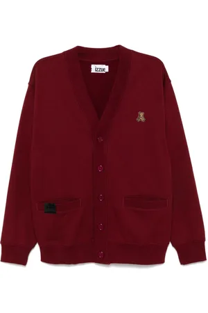 Izzue Bear patched cardigan