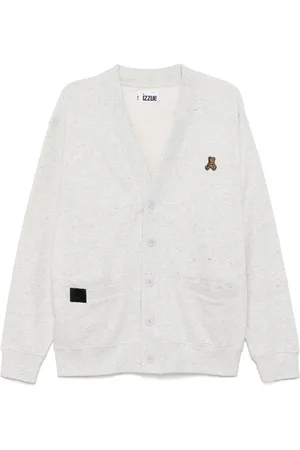 Izzue Bear patched cardigan