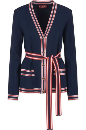 Gucci Stripe-trim tied cardigan