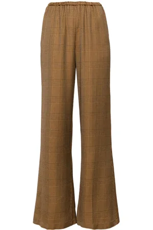 FORTE FORTE Glen–check patterned flared trousers
