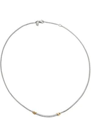 David Yurman Sterling Petite Helena Wrap Station diamond necklace (29mm)