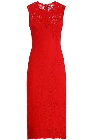 Dolce & Gabbana Floral-lace midi dress