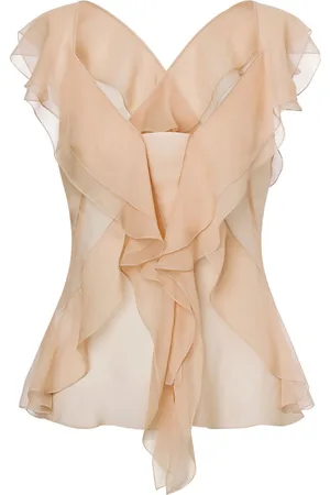 Alberta Ferretti Ruffled silk blouse