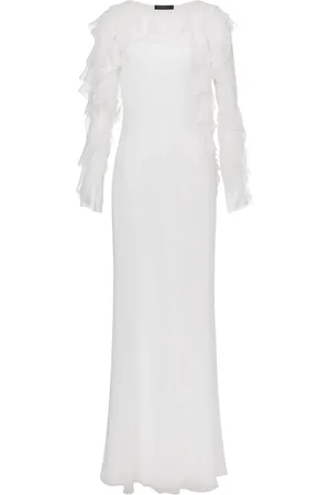 Alberta Ferretti Ruffled-detail silk maxi dress