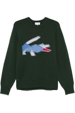 Lacoste Crocodile-pattern wool sweater