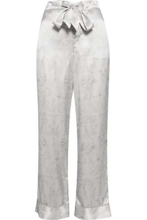 Kiki de Montparnasse Graphic-print silk lounge trousers