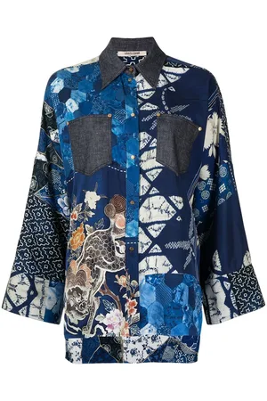 Roberto Cavalli Patchwork buttoned blouse