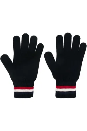 Moncler Tricolour-stripe wool gloves
