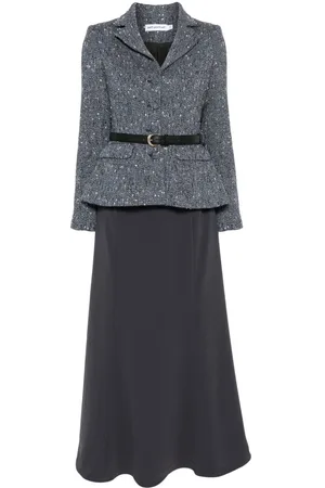 Self-Portrait Bouclé midi dress