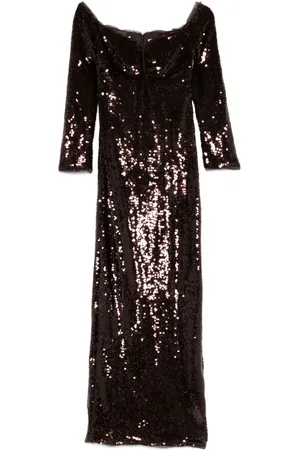 Self-Portrait Sequin off-shoulder maxi dress