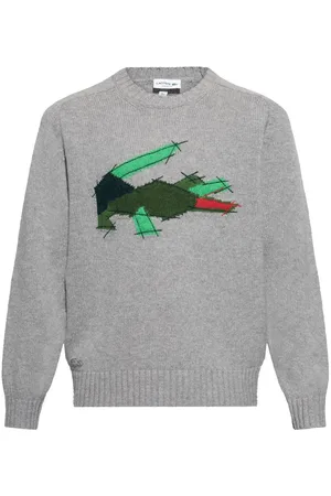 Lacoste Crocodile-motif wool jumper