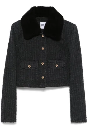 Self-Portrait Textured denim jacket