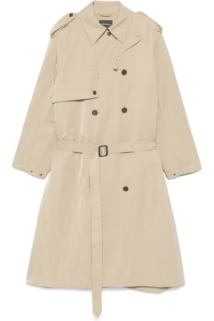 Emporio Armani Twill double-breasted trench coat