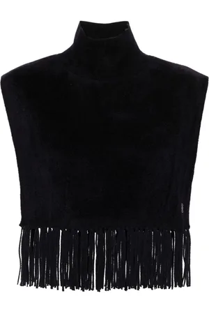 Sandro Fringed high-neck vest
