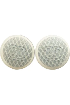 CHANEL 1999 Quilted Jelly CC Logo Pierce costume earrings