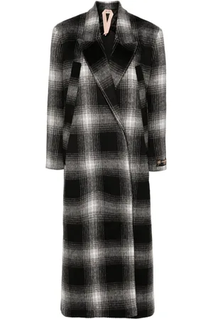 Nº21 Plaid-check coat