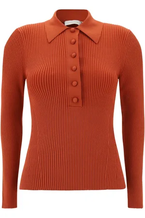 ZIMMERMANN Ribbed polo sweater