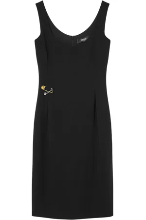 VERSACE Safety pin-detail midi dress