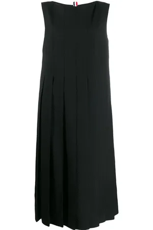 Thom Browne Seersucker pleated shift dress