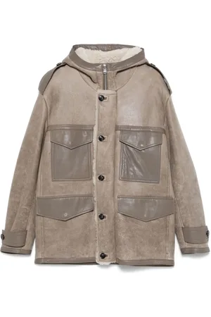 HUGO BOSS Leather hooded jacket