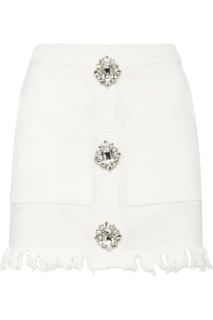 Philipp Plein Crystal-embellished cotton mini skirt