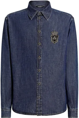 Dolce & Gabbana Logo-patch denim shirt