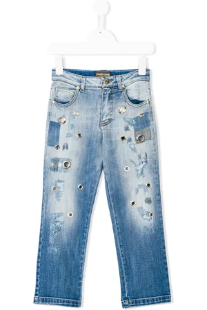 Roberto Cavalli Eyelet detail distressed jeans