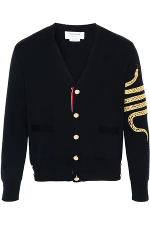 Thom Browne Snake 4-Bar roll-neck cardigan
