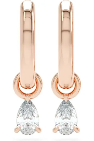 LOEV 14kt rose gold Allday diamond hoop earrings