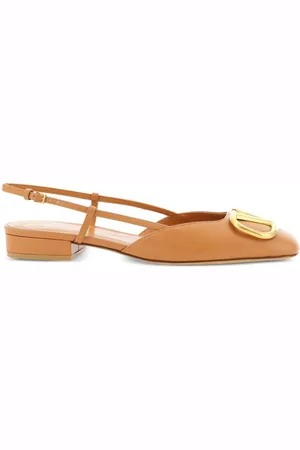 VALENTINO GARAVANI VLogo leather slingback ballerina shoes