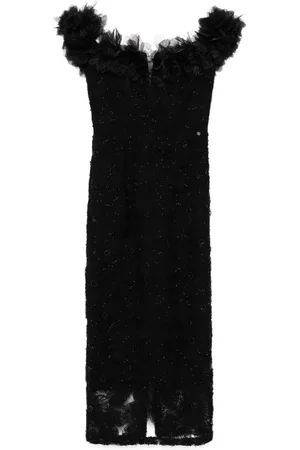 NISSA Floral-detail lace midi dress