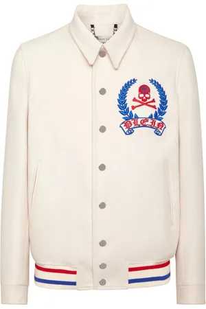 Philipp Plein Skull-embroidered shirt jacket