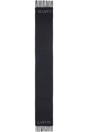 Lanvin Jacquard logo motif fringed scarf