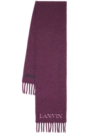 Lanvin Jacquard logo motif fringed scarf