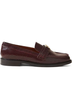 Claudie Pierlot CP-buckle snakeskin-effect loafers