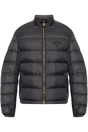 VERSACE Embroidered logo puffer jacket