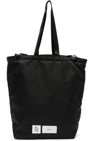 SETCHU Logo-patch gabardine-weave bag