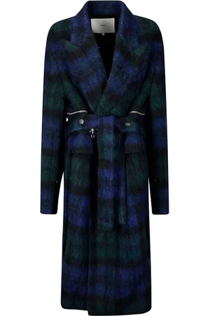 SETCHU Tartan-motif double breasted coat