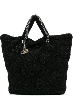 CHANEL 2017-2018 Large Quilted Knit Pluto Glitter satchel