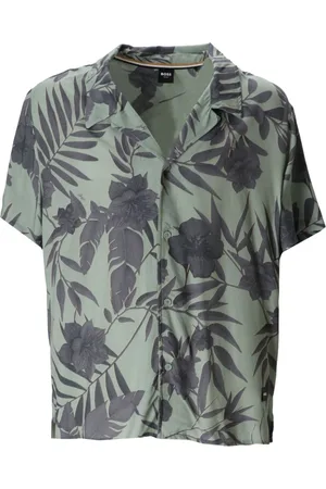 HUGO BOSS Floral-print beach shirt