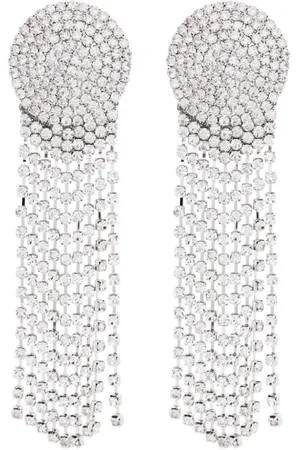 Self-Portrait Round crystal-embellished earrings