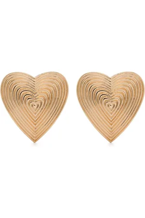 Self-Portrait Ridged-heart earrings