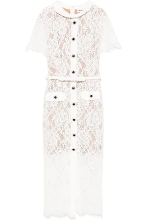 Self-Portrait Floral-lace midi dress
