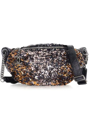 CHANEL 2018 Sequin Embellished Glazed Calfskin belt bag