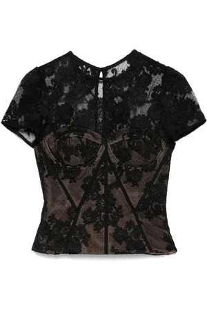 Self-Portrait Lace bustier-style top