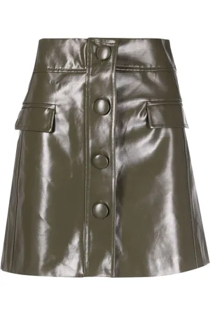 MVP Wardrobe Patent-finish A-line miniskirt