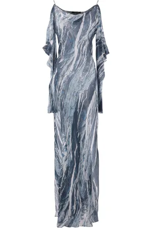Roberto Cavalli Marble-pattern dress